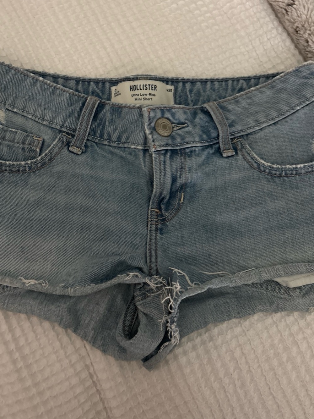 Hollister Light Wash Low-Rise Denim Mini Shorts